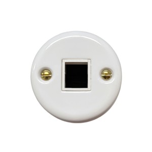 Enchufe de Pared Keystone de Cerámica Fanton 84016-8218A Blanco, 1 Salida, 120V, IP20, Conexión a Tierra Estándar - Product Image 2