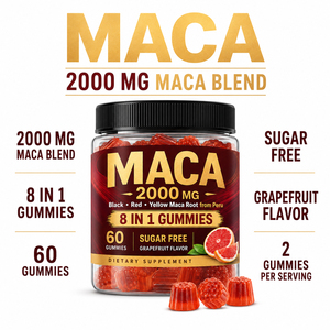 Gummies de haute qualité à l'extrait de Maca et à la racine de Ginseng Panax pour adultes - Soutien immunitaire et gestion de l'énergie - Flacon de 60 unités - Product Image 2