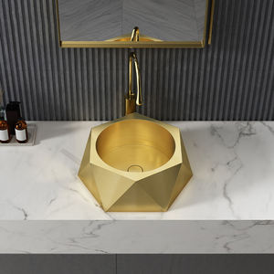 <span class=keywords><strong>Lavabo</strong></span> de salle de bain en acier inoxydable de style unique, couleur or rose, à poser sur le comptoir - Product Image 4