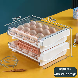 Organisateur de plateaux à œufs portable multi-couches grande capacité, ouverture/fermeture pratique, support à œufs, rangement alimentaire de cuisine en <span class=keywords><strong>plastique</strong></span> - Product Image 6