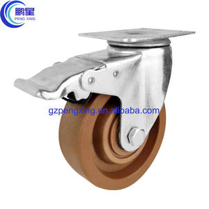 Penxing 3 4 5 Zoll Hochtemperatur-Rolle Doppelbremsen-Roller Trolley drehbare Schwerlast-Rolle Industrie-Rollen - Product Image 3