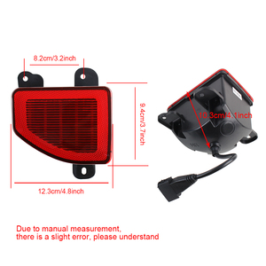 New 2018 + Wrangler JL đèn sương mù phía sau Bumper đèn phanh lần lượt đèn tín hiệu phụ tùng ô tô ABS nhựa IP67 không thấm nước 12V màu đỏ - Product Image 5