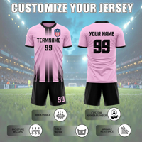 Set Jersey Sepak Bola Kustom Klub Berkualitas Tinggi Bahan Padat Menyerap Keringat Cepat Kering Kaos Sepak Bola untuk Unisex Musim Panas