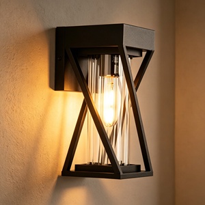 Lanterne de Jardin Suspendue Minimaliste Industrielle Étanche pour Extérieur, Noir Mat, pour Porte d'Entrée, Passage, Porche - Product Image 4
