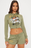 Ensemble 2 pièces tendance pour femme Soaring Rainbow, style européen et américain, avec pantalon long droit taille haute et cardigan court, motif tête de mort et cœur
