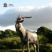 Escultura de Cabra de Bronce TREVI Metal Crafts, Estatua de Animal Salvaje Antigua Grande Personalizada para Decoración de Jardines y Paisajes Urbanos
