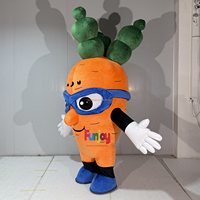 Costume de Mascotte Carotte Orange de Dessin Animé avec Lunettes Bleues, Déguisement en Peluche pour Adulte, Publicité Alimentaire Saine, Carnaval, Cosplay