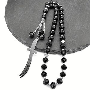 Collier pendentif <span class=keywords><strong>épée</strong></span>, talisman islamique, design calligraphie arabe, artisanat raffiné pour la décoration intérieure de voiture et à porter, musulman - Product Image 3