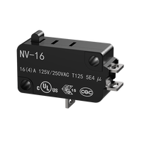 NNC 1NC 1NO Série NV-16 Micro-interrupteur avec variété de leviers et bornes de contact IEC IP40