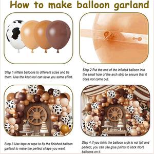 163 buah Kit lengkungan karangan bunga balon cetak sapi untuk perlengkapan dekorasi Pancuran bayi pesta ulang tahun pernikahan bertema pertanian pedesaan - Product Image 3