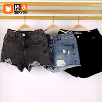 Celana Jeans Pendek Wanita High Waist Bekas Geryon Vintage dalam Bal untuk Ukay Musim Panas, Barang Bekas Grosir 45kg MOQ