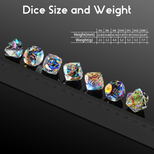 Bán buôn "D & D" đa mặt lăng kính thủy tinh khắc xúc xắc thiết lập phù hợp cho các con xúc xắc được sử dụng trong các trò chơi bàn "ngục tối & con rồng" - Product Image 5