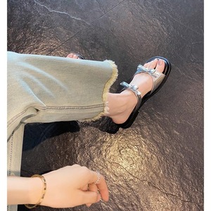 2024 femmes été sandales en <span class=keywords><strong>cuir</strong></span> véritable sandales à fond plat plage romaine tongs - Product Image 6