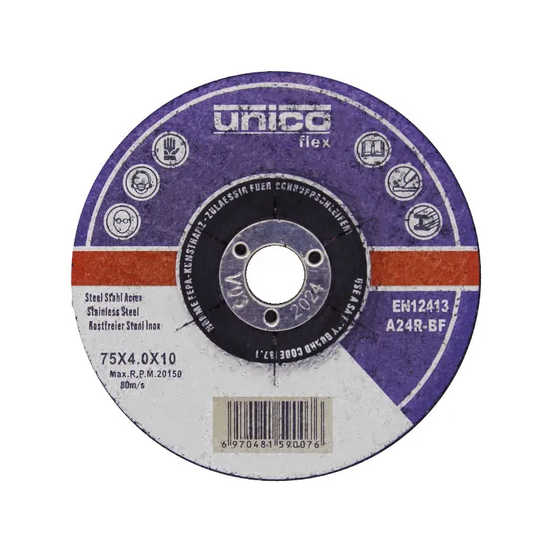 75x4.0 Mini Aluminum Oxide Grinding Disc Metal Polishing Rust Remove Grinding Wheel