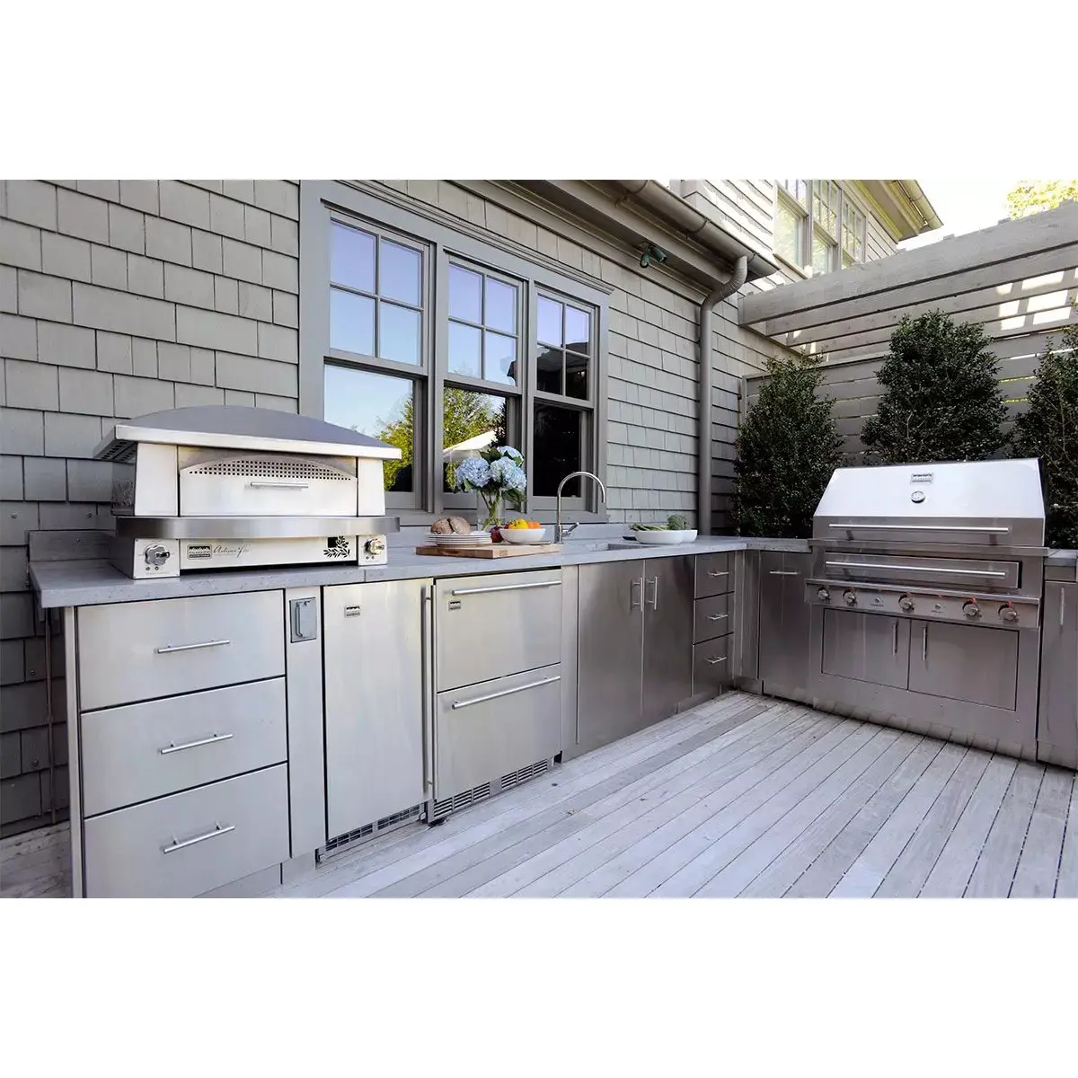 Good price custom 304 Stainless steel outdoor kitchen cabinets from Aisen furniture