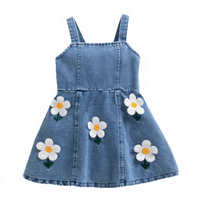 Vêtement d'été 2026 pour bébés filles : Salopette en jean sans manches, style poupée, avec fleurs 3D, douce et mignonne