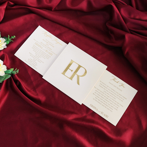 Ưa thích trượt lời mời đám cưới tùy chỉnh Vàng Acrylic Monogram biểu tượng trượt lời mời đám cưới - Product Image 1