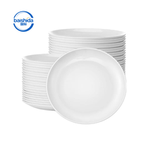 Assiettes incassables en mélamine blanche personnalisées, écologiques, de haute qualité, pour la restauration en gros, les mariages et les fêtes, Baishida