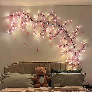 Lumière LED en forme de branche de cerisier en plastique, pour extérieur/<span class=keywords><strong>intérieur</strong></span>, décoration de mariage et de festival, alimentée par USB, lumière d'ambiance - Product Image 1