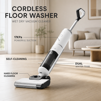 Aspirateur et laveur de sols sans fil électrique domestique OEM avec moteur sans balais
