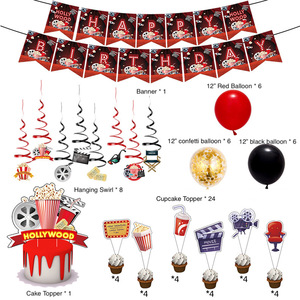 Inicio fiesta Hollywood película noche tema Fiesta suministros papel Banner alfombra roja teatro fiesta de cumpleaños decoración colgante de pared - Product Image 2
