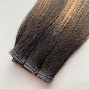 Capelli Europei Remy Super Double Drawn Pronti per la Spedizione, Trama Singola Invisibile con Foro a Farfalla, Capelli Genius con Colori Balayage Trendy - Product Image 2