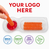 Bonbons gélifiés en bâtonnets enrobés de sucre avec sauce fruitée pour tremper, marque privée OEM, collation ludique pour enfants
