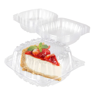 透明クラムシェルヒンジ付きプラスチック製収納ボックスヒンジ付きふた付きバーガーボックス - Product Image 2