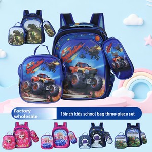 Sac à dos pour <span class=keywords><strong>enfants</strong></span> en trois parties, 16 pouces, en nylon, dessin animé, peut être attaché à un <span class=keywords><strong>chariot</strong></span> pour les élèves du primaire, pour garçon et fille - Product Image 2