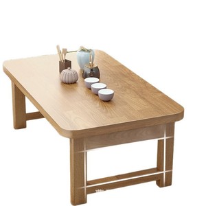 Mesa Plegable de Madera, Mesa de Centro de Madera Maciza Estilo Tatami, Portátil, para Ventanal, Estilo Japonés, Color Natural - Product Image 5