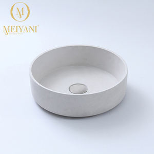 Lavabo en ciment de forme ronde, couleur bleue, comptoir de salle de bain, évier en béton, vente en gros - Product Image 4