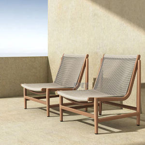 Set perabotan taman Modern, aluminium Nordic kursi santai tali balkon Set 2 kursi 1 Set meja - Product Image 4