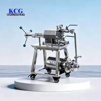 Laboratorium Kleine Enkelzak Cilindrische Filterpers Nieuw RVS 304/316 Fruitwijn Plaatframe Filter 2 GPM 40 PSI