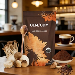 Café instantané aux extraits de champignons à base de plantes OEM/ODM, faible acidité, en poudre, emballé sous vide, 180g, qualité alimentaire, antioxydant, certifié Halal - Product Image 1