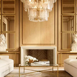 36" Foyer Luxury Tier Clear Glass Chandelier 3 Layers Modern Long Chandelier For Living Room Banquet Hall - Product Image 5