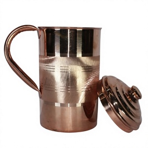 Copper Handmade Vacuum Insulated Luxury <b>Mug</b> <b>with</b> <b>Lid</b> and Gift Box for Home and Hotel Use - Product Image 1