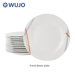 South America White Porcelain Dinner Plate 9'' Ceramic Crockery Dinnerware Porcelain Plate Sets