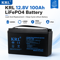 Batterie LiFePO4 IP65 12,8 V 100 Ah 1280 Wh à décharge profonde, remplacement de batterie au plomb pour stockage d'énergie extérieur