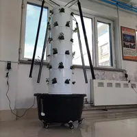 G & N 6 7 8 9 Schichten Vertikales Aeropo nisches Hydroponik-Pflanz system Landwirtschaft Vertikaler Turm mit LED-Licht und Kletter rahmen