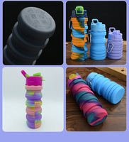 2024 écologique silicone voyage créatif Portable haute qualité course voyage Portable étanche pliable bouteilles d'eau tasses