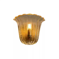 Applique murale en verre texturé ambre, style vintage, LED E27, intensité variable, pour hôtel, café
