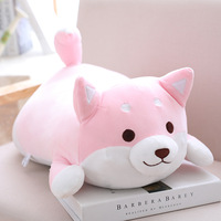 Vente en gros Animal en peluche rose Shiba Inu Anime Kawaii en peluche mignon chien en peluche oreiller doux