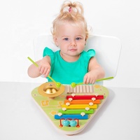 Wooden Multifunctional Musical Instrument Toys for Toddlers, Wooden Music Kit with Xylophone, Preschool Educational Sensory Toys
