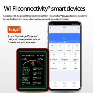 Monitor de Calidad del Aire ZN-MT29 con Pantalla HD, Contador de Partículas y Monitoreo Inteligente en Tiempo Real para el Bienestar del Dormitorio - Product Image 4