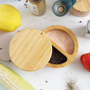 Étagère à épices en bambou, boîte de rangement à sel et poivre à 3 niveaux, ustensiles de cuisine pour épices, support à sel de cuisine - Product Image 5