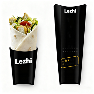 Caja de rollo de pollo de comida rápida desechable con logotipo personalizado caja de embalaje de papel de Burrito caja de papel de rollo en forma de almohada cajas de papel para <span class=keywords><strong>Shawarma</strong></span> - Product Image 6
