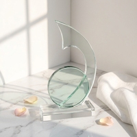 Nouveau design de trophée MVP, logo personnalisé, trophée en verre transparent, trophée en cristal pas cher, prix d'usine