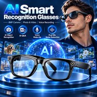 Lunettes Intelligentes IA avec Caméra 8MP, Photos 32MP, Vidéo 2K, WiFi 4, Bluetooth 5.3, Traduction, EIS Anti-tremblement, Activation Vocale, IP65, 35g, Protection Lumière Bleue