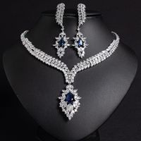 Nouveau design tournesols colliers pour femmes zircon ensemble de mariée bijoux ensembles de bijoux de mariage pour la vente en gros