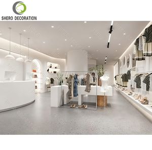 Diseño interior moderno para tiendas de ropa, estante de exhibición de ropa duradero para montar en la pared, soporte para prendas de vestir, muebles para tiendas de ropa - Product Image 1